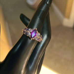 14k, 2 carat shades of purple gemstone ring